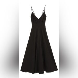 ZARA Black A-Line V-Neck maxi Dress